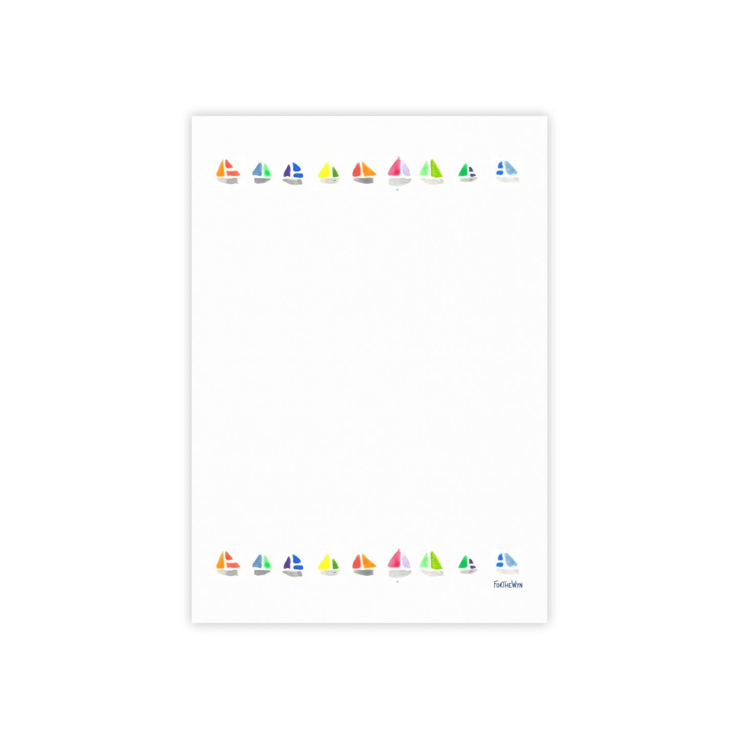 Colorful sailboat illustrations on a white background