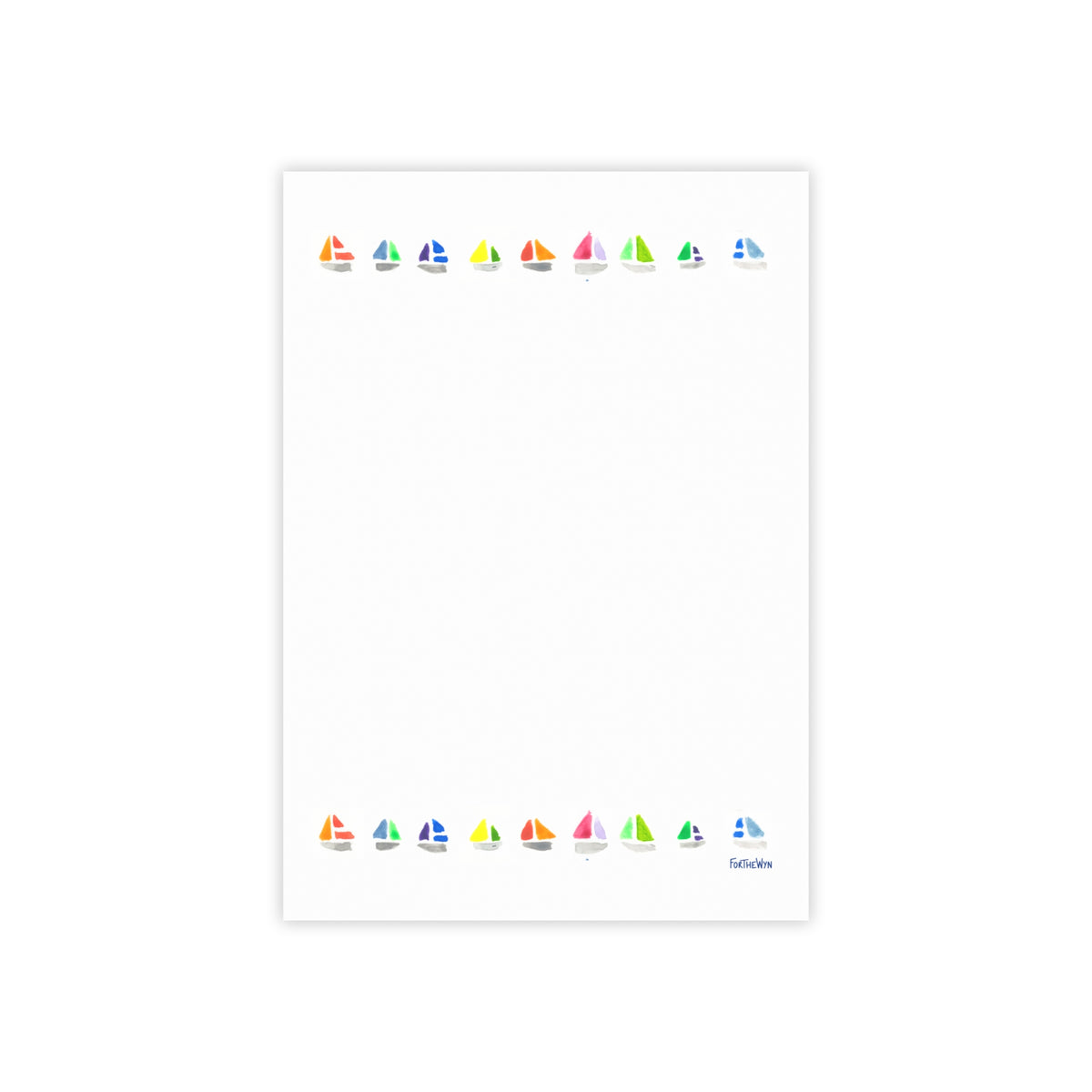 Colorful sailboat illustrations on a white background