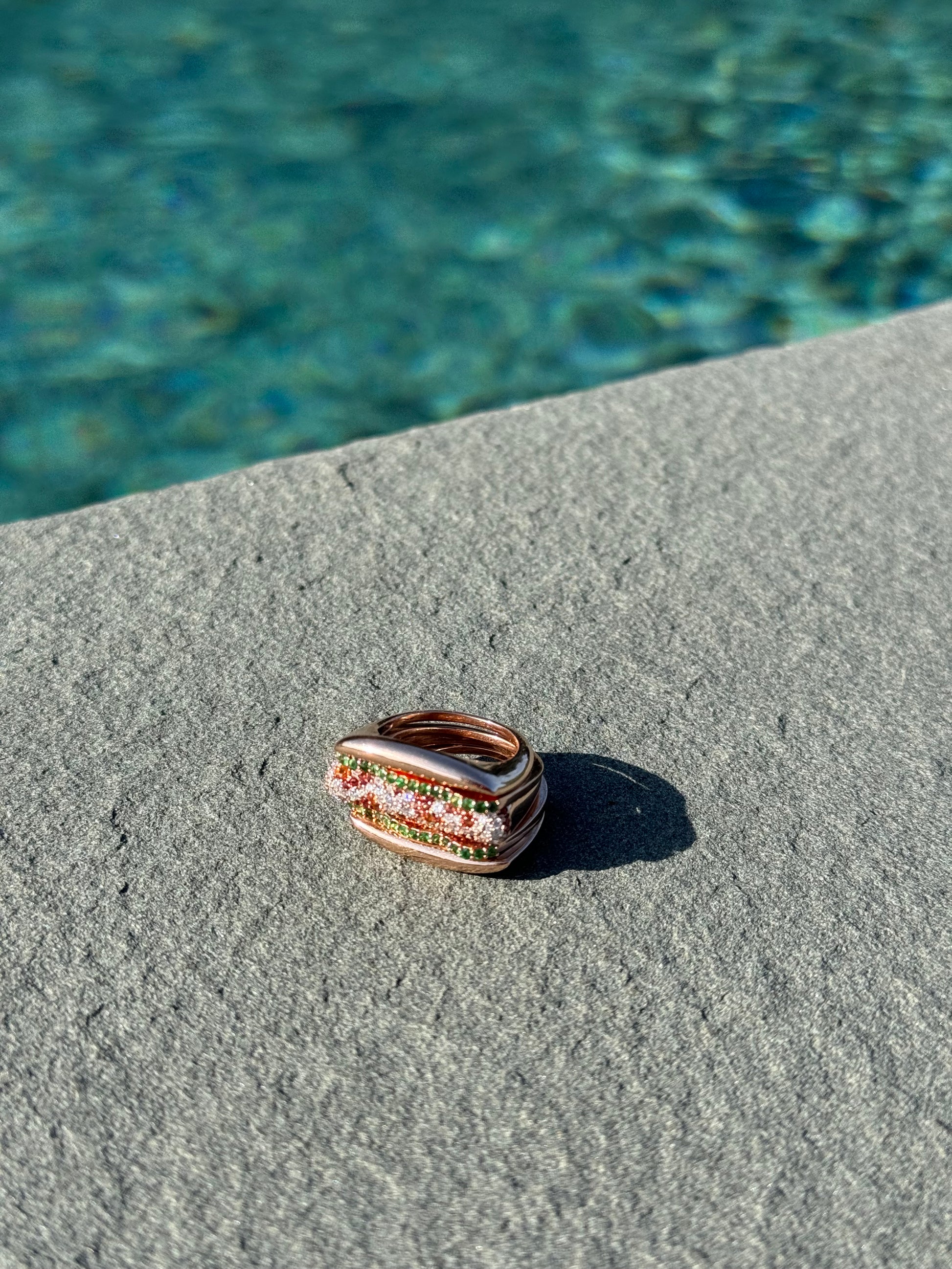 Lobster Roll Ring Stack by Pool Side